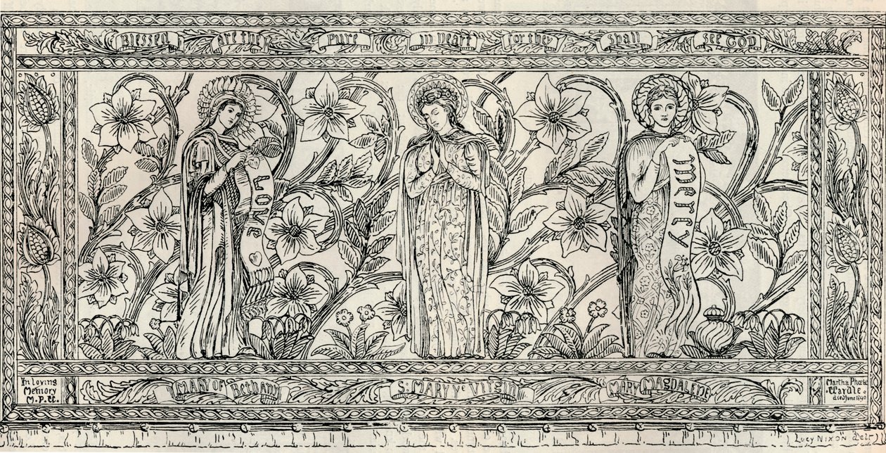 White Memorial Altar Cloth, Parish Church, Cheddleton, c1891 od Gerald Callcott Horsley