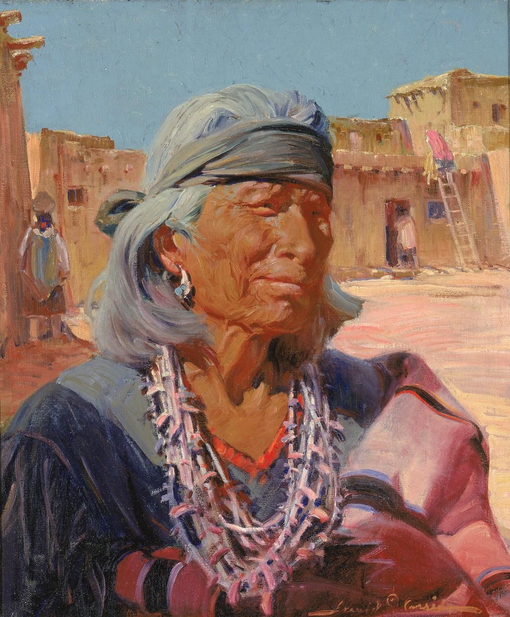 Starý muž ze Zuni, velekněz Cacique, 1924. od Gerald Cassidy