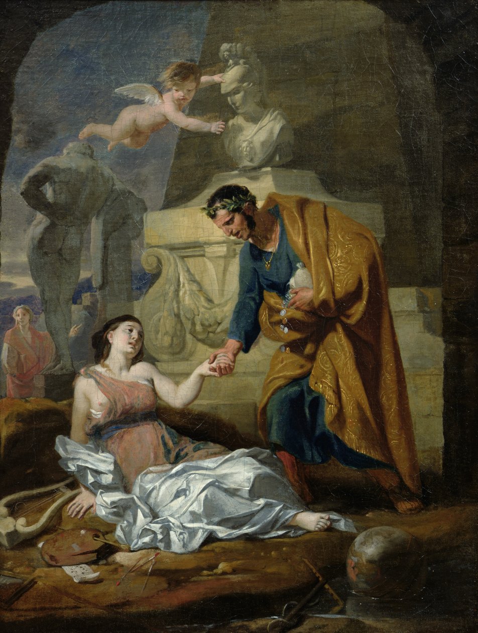 Alegorie umění a mecenášství aneb, Císař Augustus (63-14 př.nl) Podpora umění, 1660-69 od Gerard de Lairesse