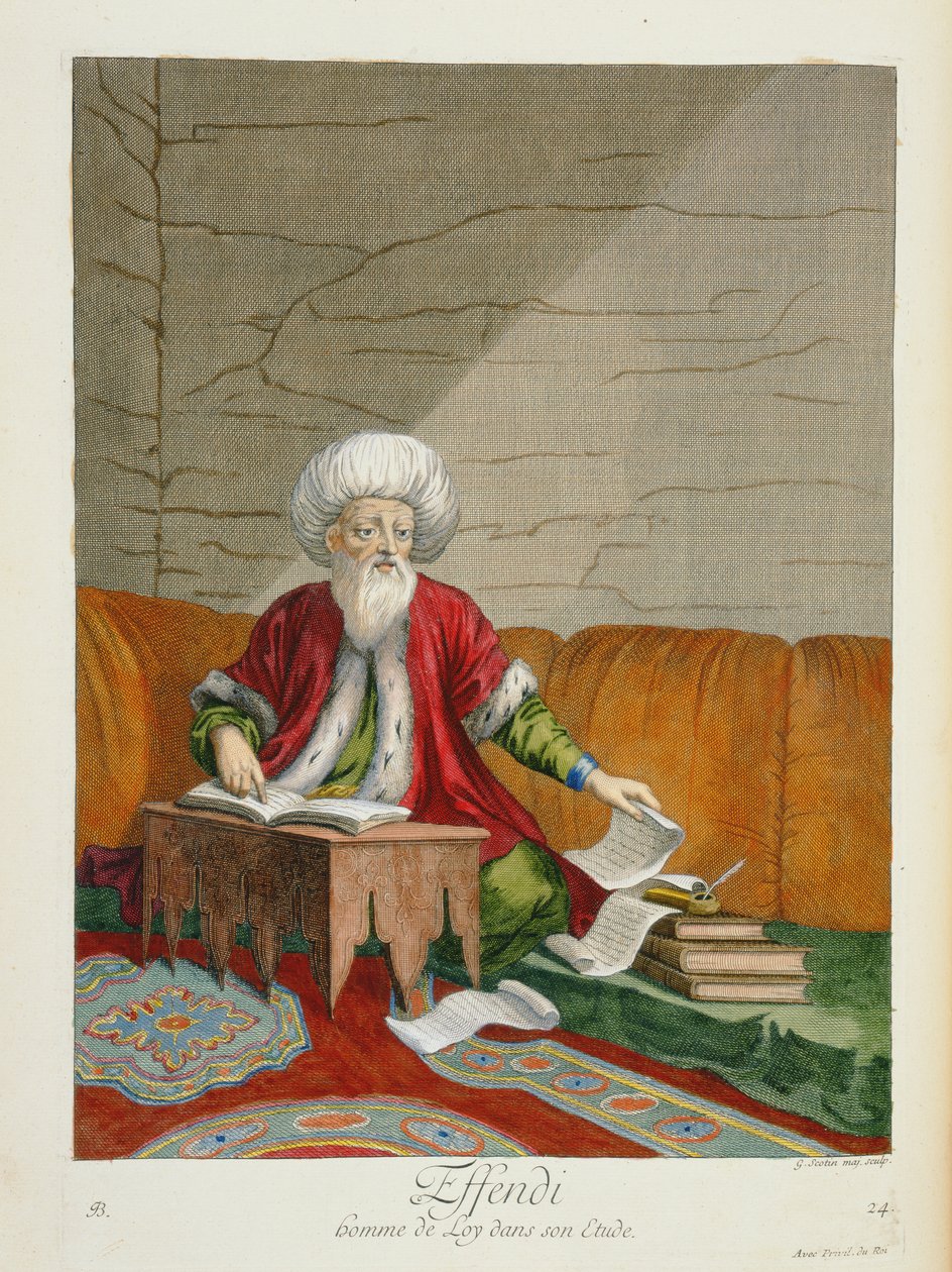 An Effendi, muž práva ve své studii, 18. století od Gerard Jean Baptiste Scotin