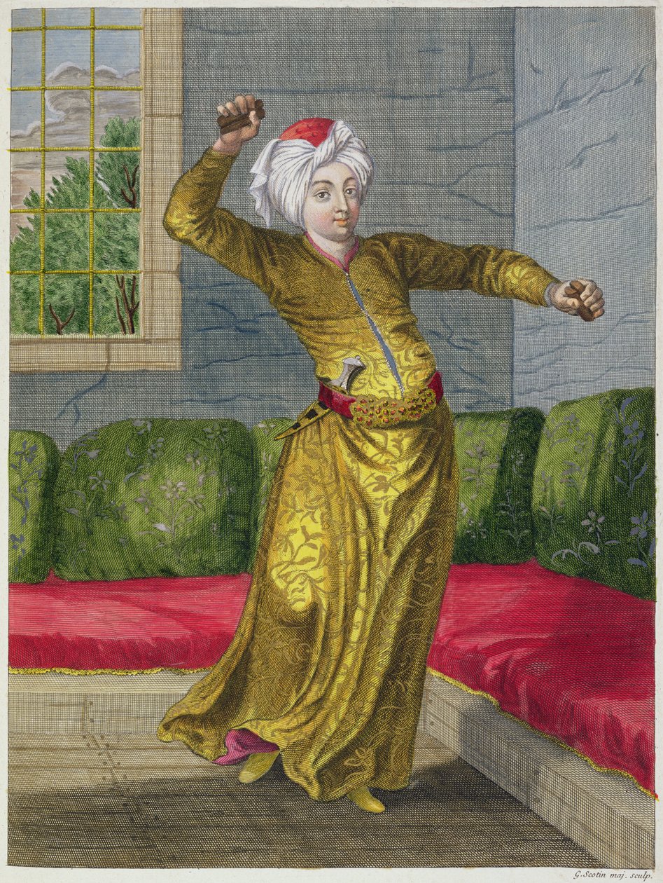 Tchingui, turecká tanečnice, 18. století od Gerard Jean Baptiste Scotin