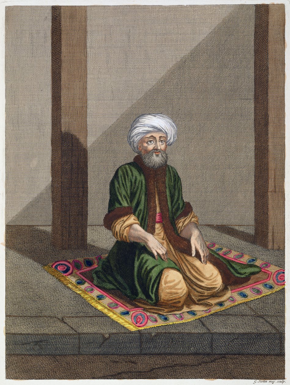 Turecký muž, modlící se, 18. století od Gerard Jean Baptiste Scotin