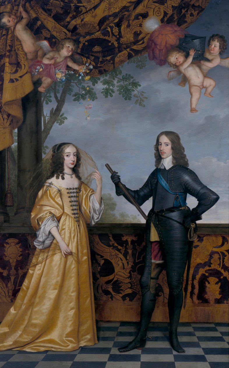 Dvojportrét Viléma II. (1626-1650), prince Oranžského, a jeho manželky Marie Stuartovny (1631-1660) od Gerrit van Honthorst