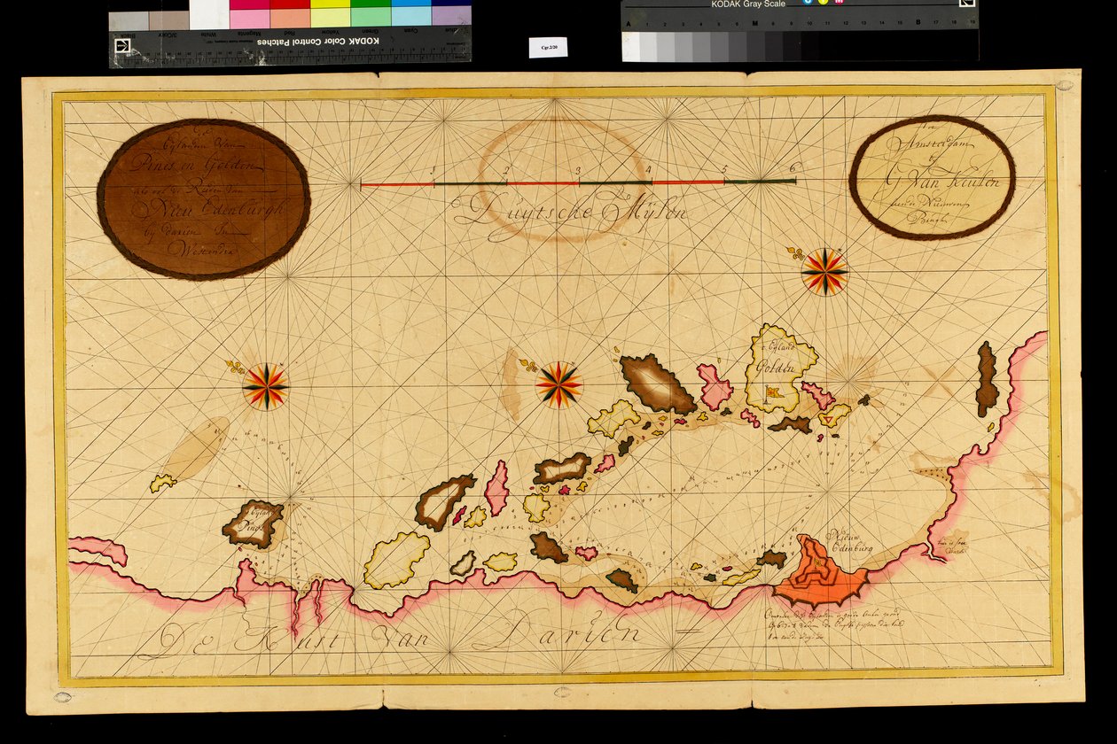 Mapa zátoky Darien, 1709-13 od Gerard van Keulen