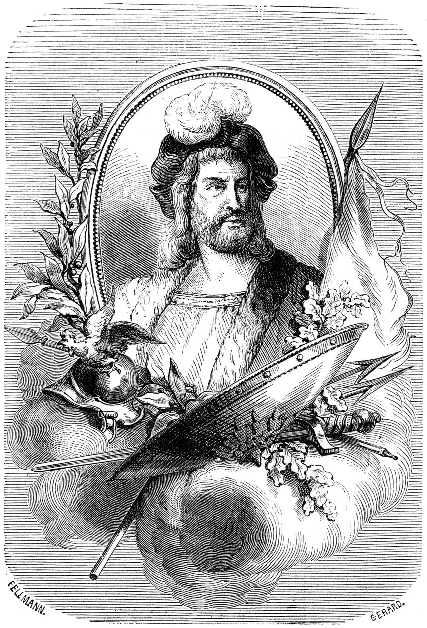 Pierre Terrail de Bayard, francouzský voják 16. století, 1882-1884. od Gerard