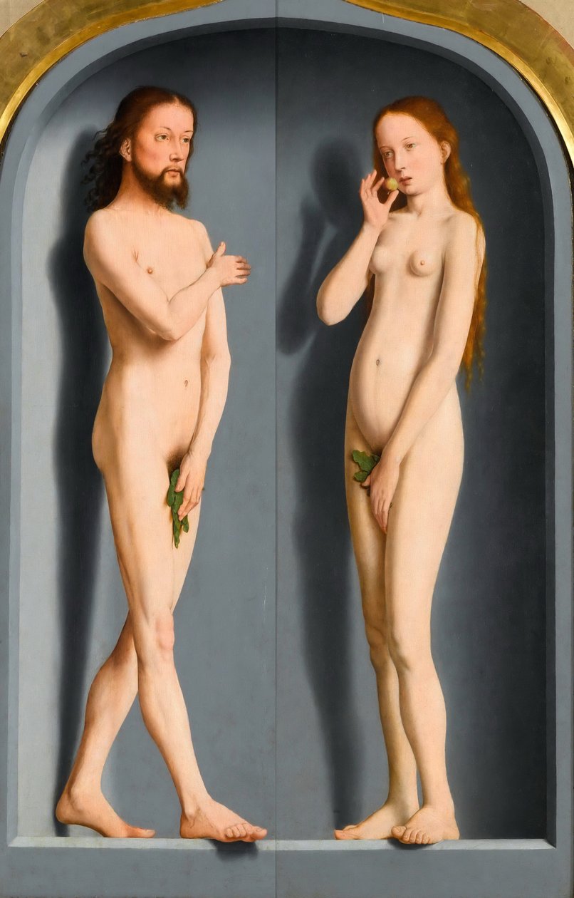 Adam a Eva Sedano Family Triptych, venkovní panely od Gerard David
