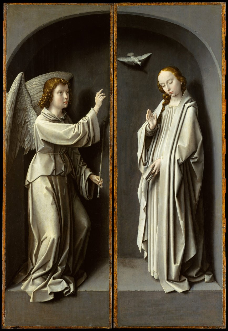 Archanděl Gabriel, Panna zvěstovatelka, ca. 1510. od Gerard David