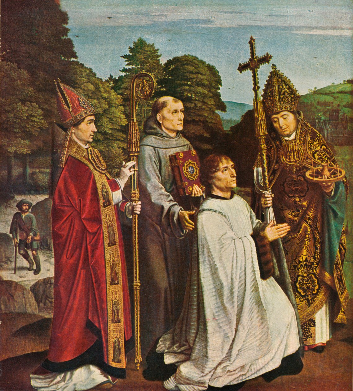 Kanovník Bernardijn Salviati a tři svatí, 1501, 1909 od Gerard David