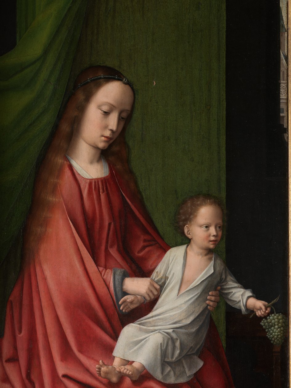 Detail vnějšího panelu Křest Krista, cca 1502-08 (olej na panelu) od Gerard David