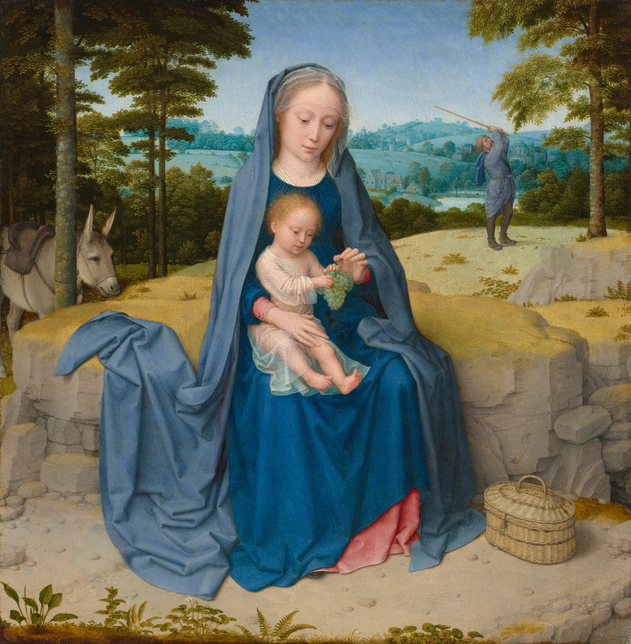 Odpočinek na letu do Egypta, cca 1510 (olej na panelu) od Gerard David