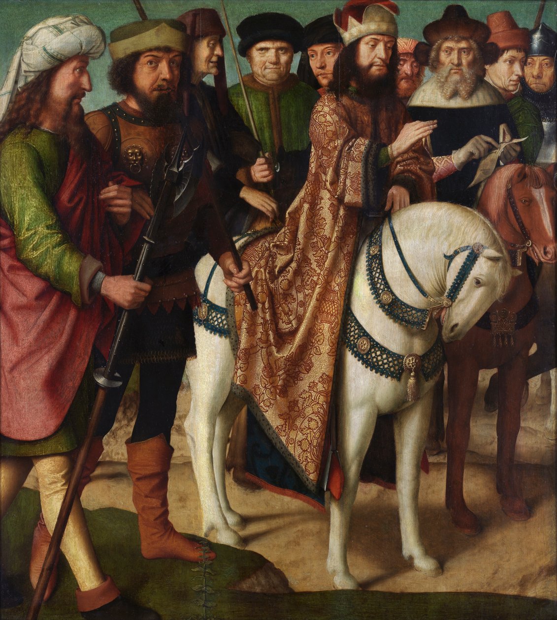Římští vojáci a židovští soudci (olej na panelu) od Gerard David