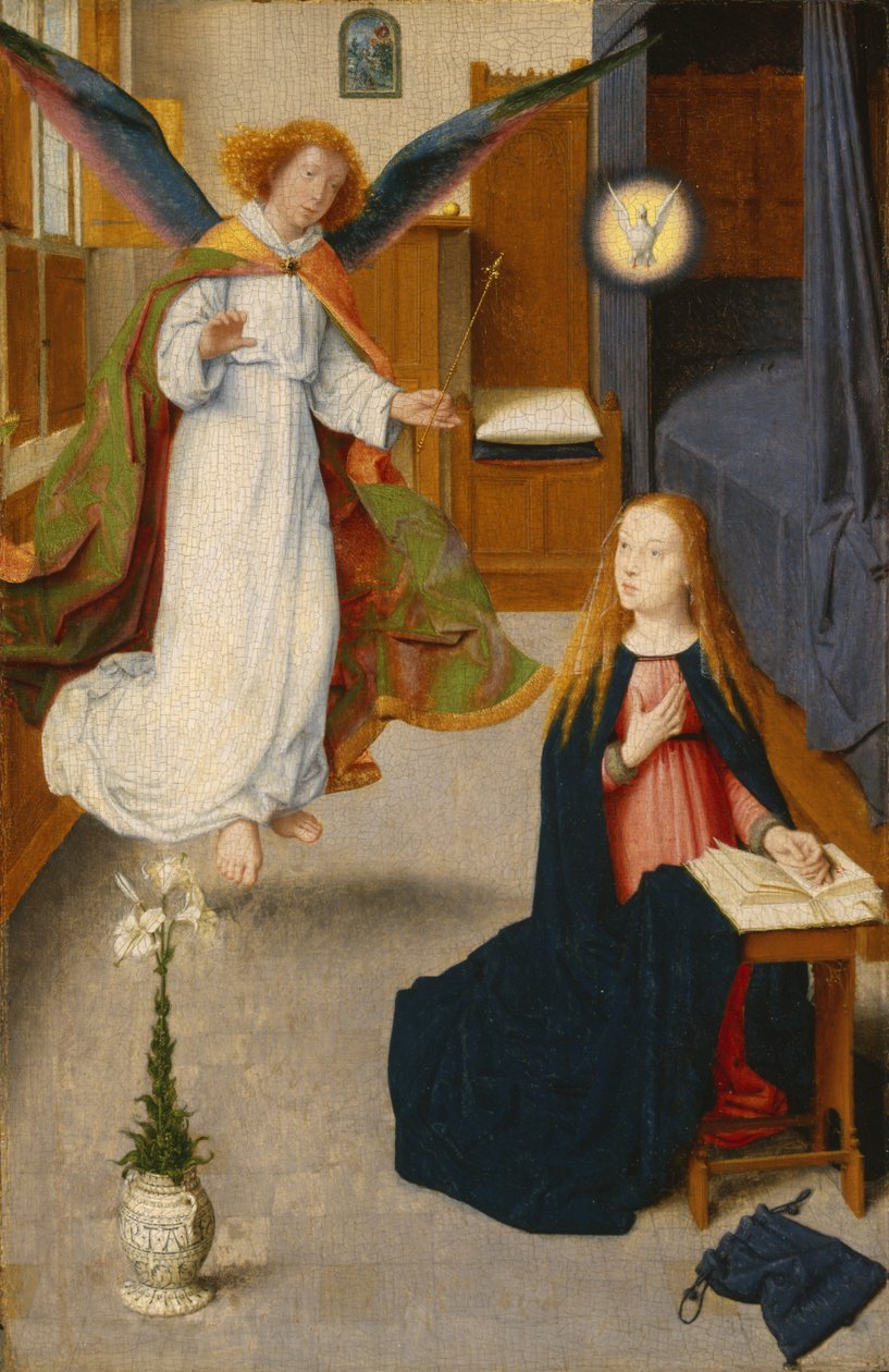 The Annunciation, c.1490 (olej na dubovém panelu) od Gerard David