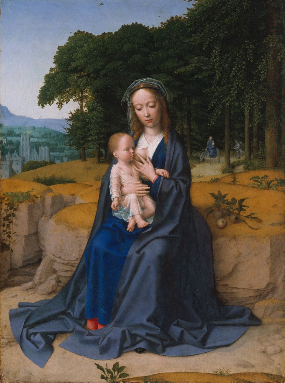 Zbytek na útěku do Egypta, cca 1512–15 (olej na dřevě) od Gerard David