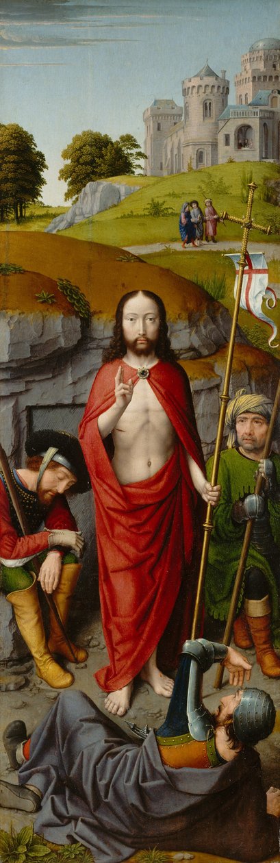 Vzkříšení, s poutníky z Emauz, kolem roku 1510 (olej na dubovém panelu) od Gerard David