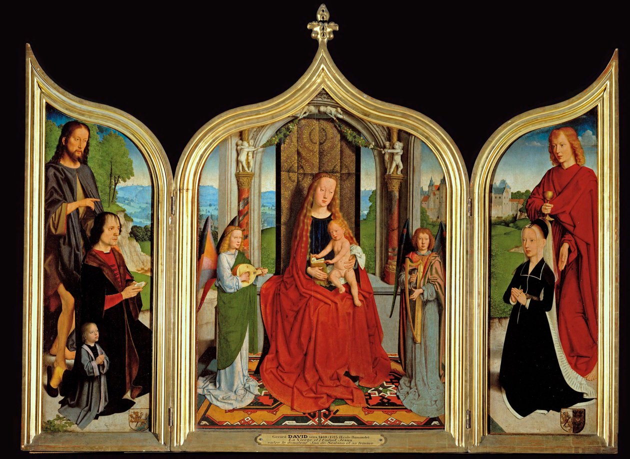 Triptych de la famille Sedano - Triptych rodiny Sedano ... od Gerard David