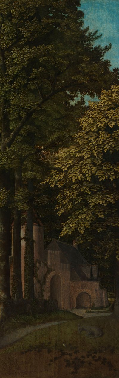 Pohled v lese, vnější levé křídlo triptychu, c.1505-c.1515 od Gerard David