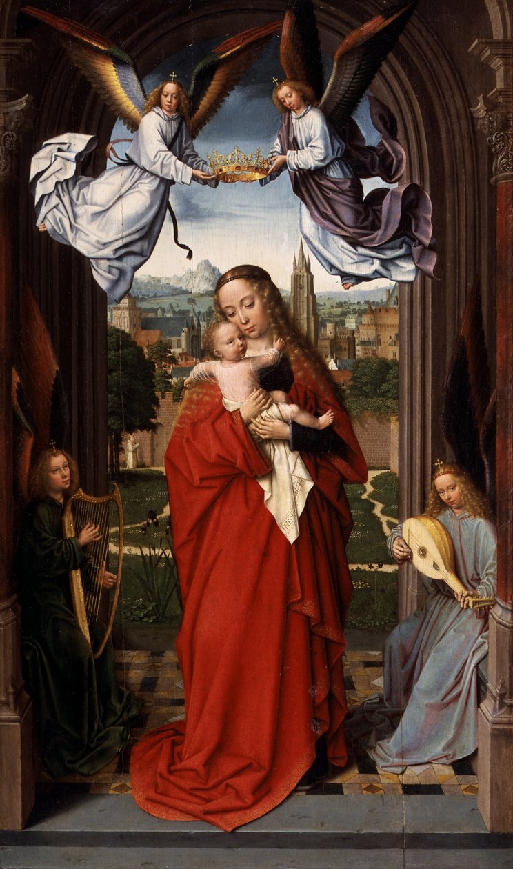 Panna s dítětem a čtyřmi anděly od Gerard David