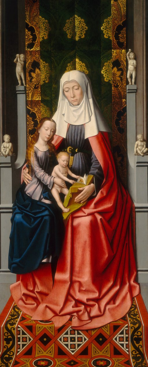 Oltářní obraz svaté Anny: Svatá Anna s Pannou a dítětem [střední panel] od Gerard David and Workshop