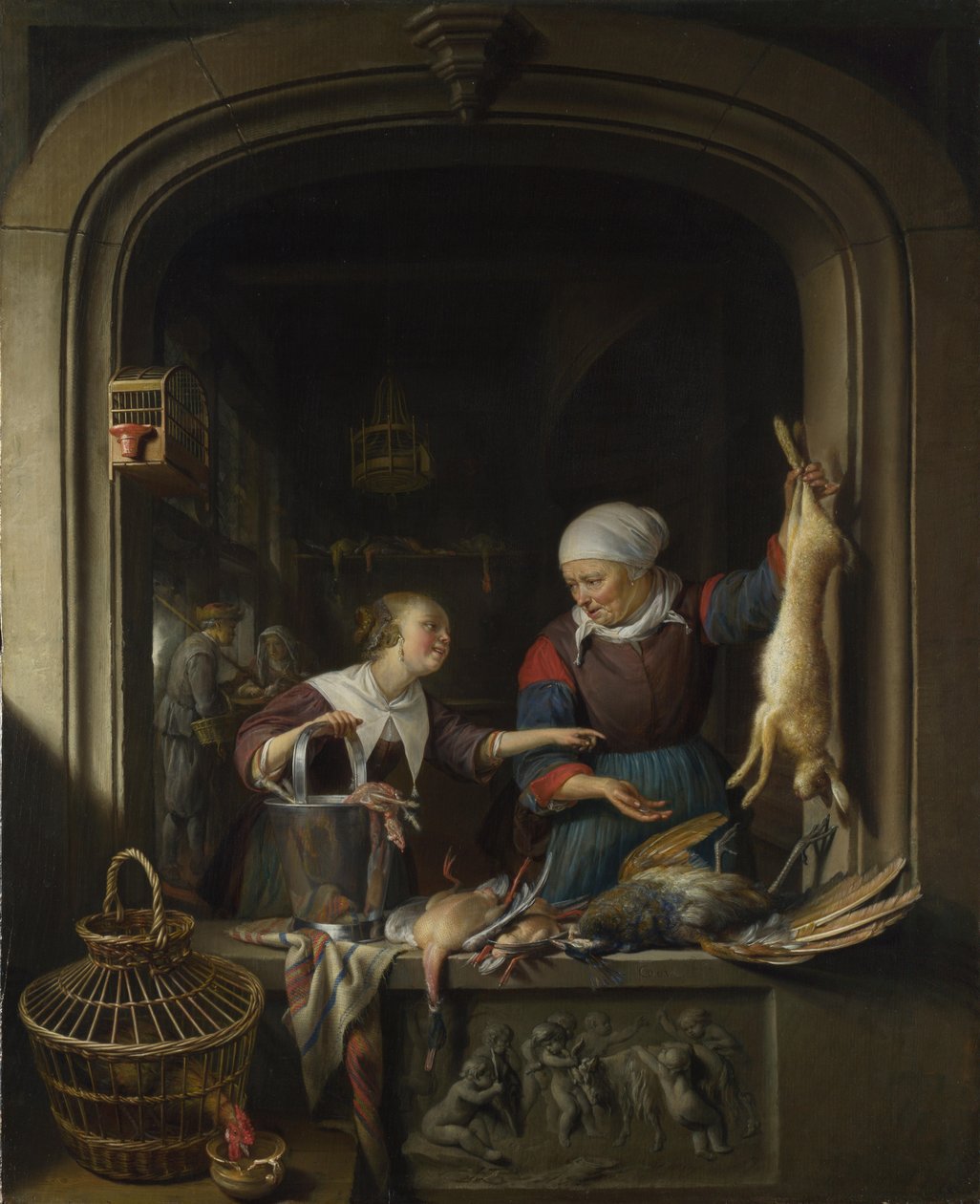 A Poulterers Shop, c. 1670 od Gerrit Dou