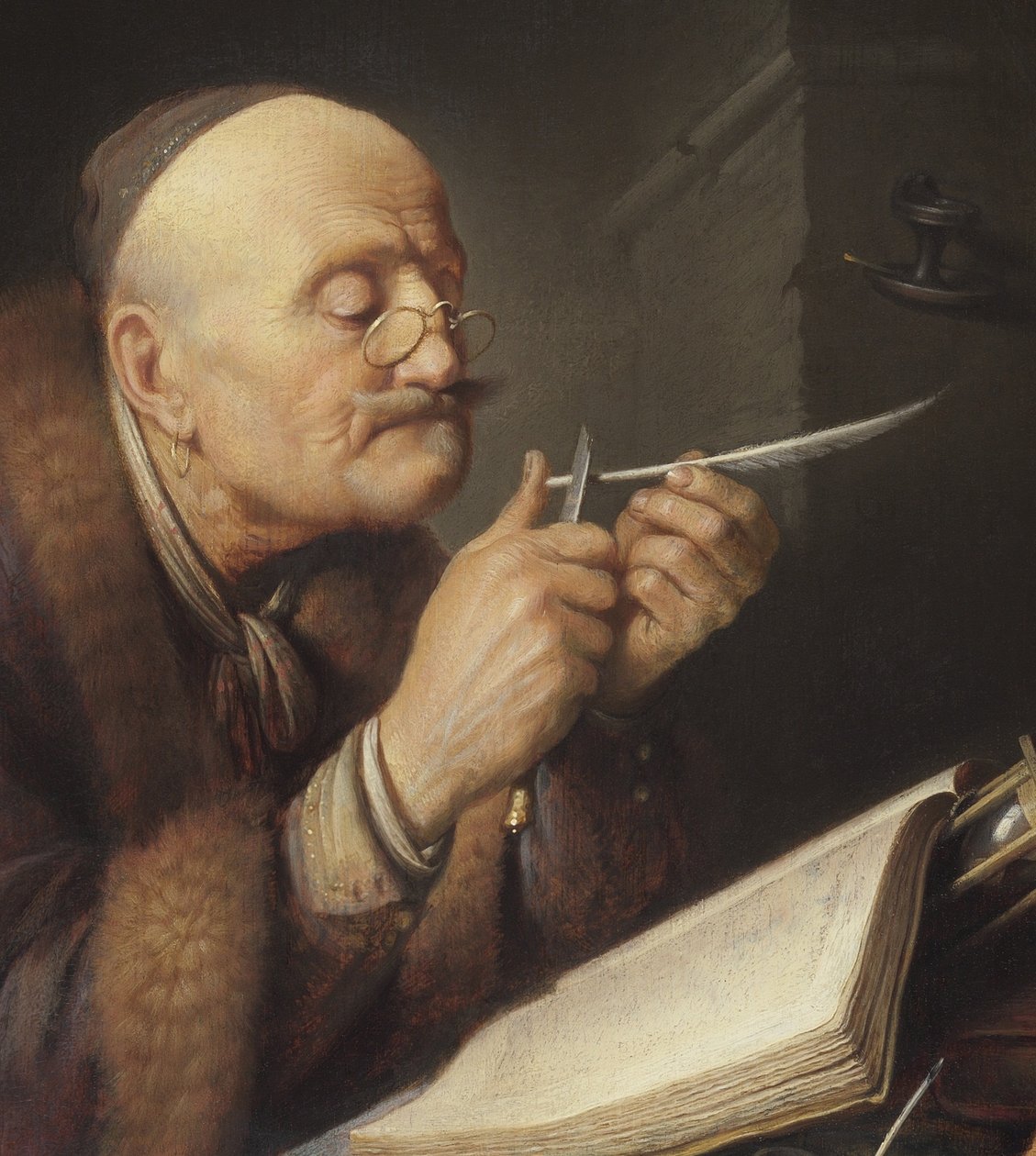 Učenec brousící brk od Gerrit Dou