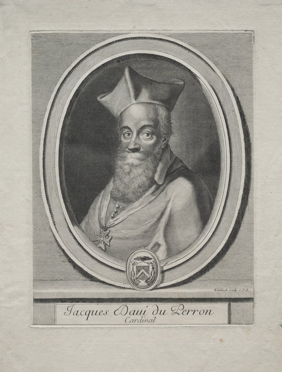Kardinál Jacques Davey Duperron od Gérard Edelinck