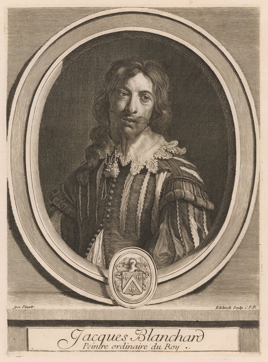 Jacques Blanchard, z knihy Les hommes illustres ..., sv. II, od Charlese Perraulta od Gérard Edelinck