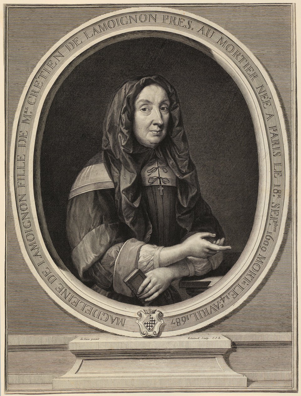 Portrét Madeleine de Lamoignon od Gérard Edelinck