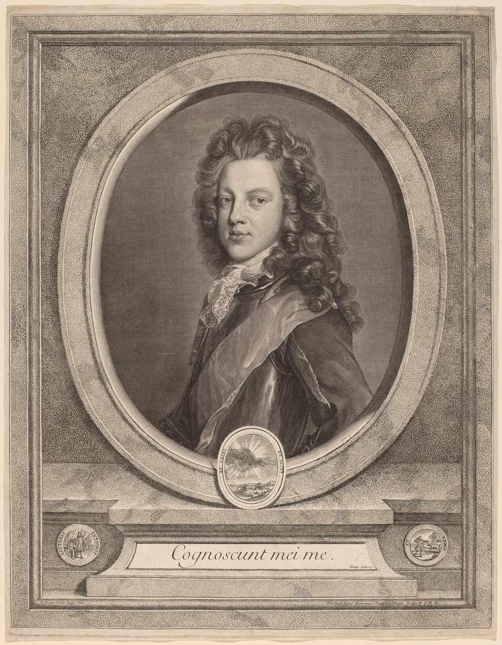 James III, princ z Walesu od Gerard Edelinck after François de Troy