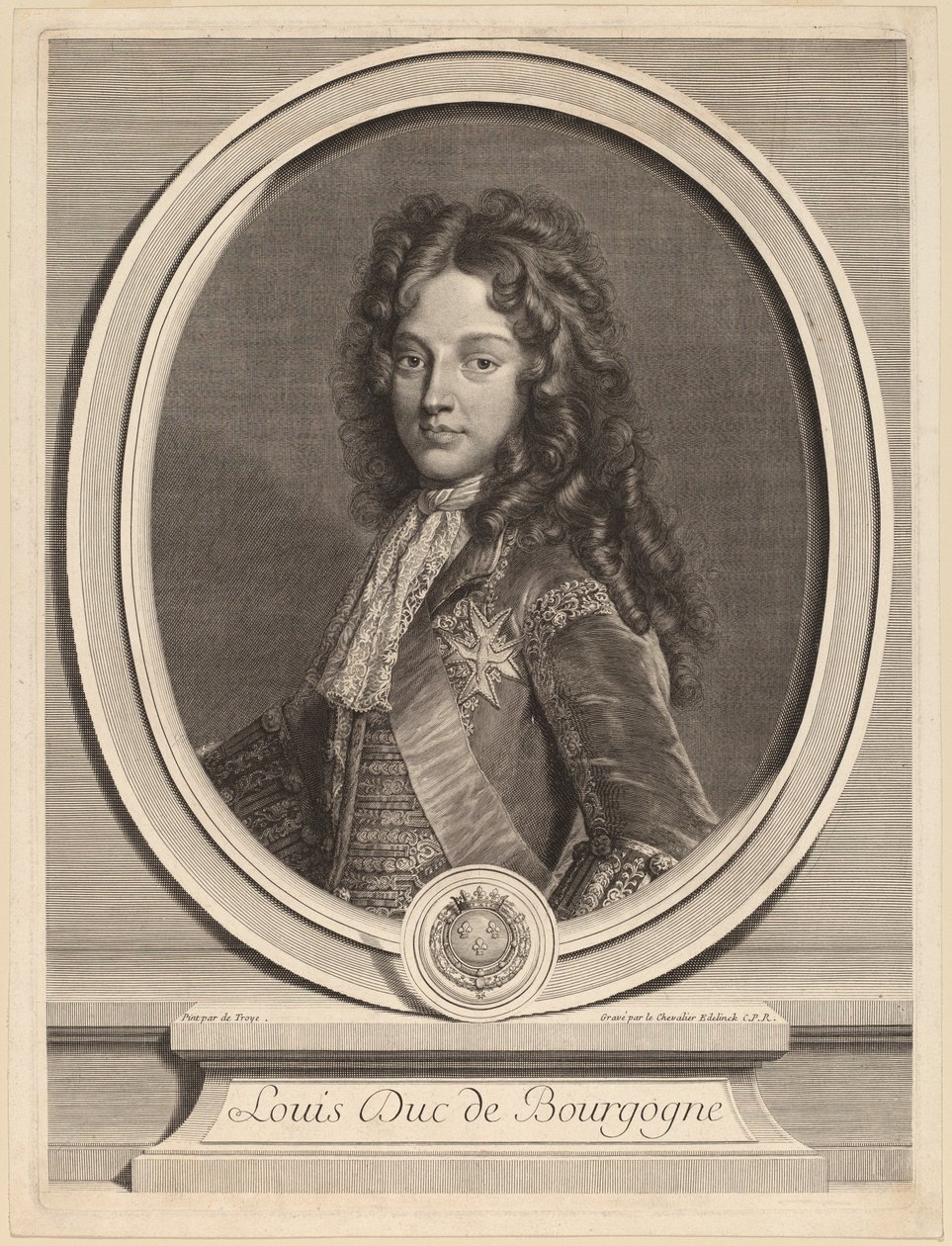 Louis, vévoda z Burgundska od Gerard Edelinck after François de Troy