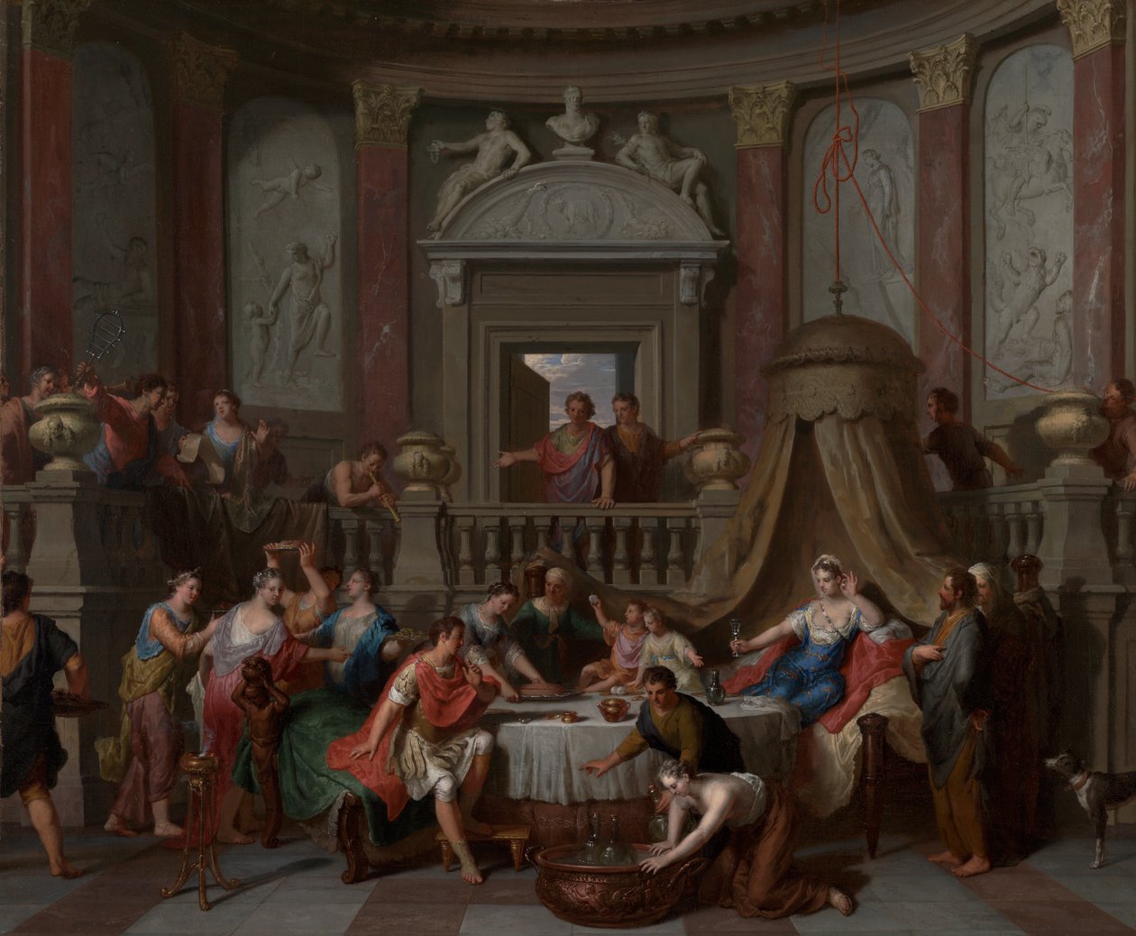 The Banket of Cleopatra, c.1700 (olej na plátně) od Gerard Hoet