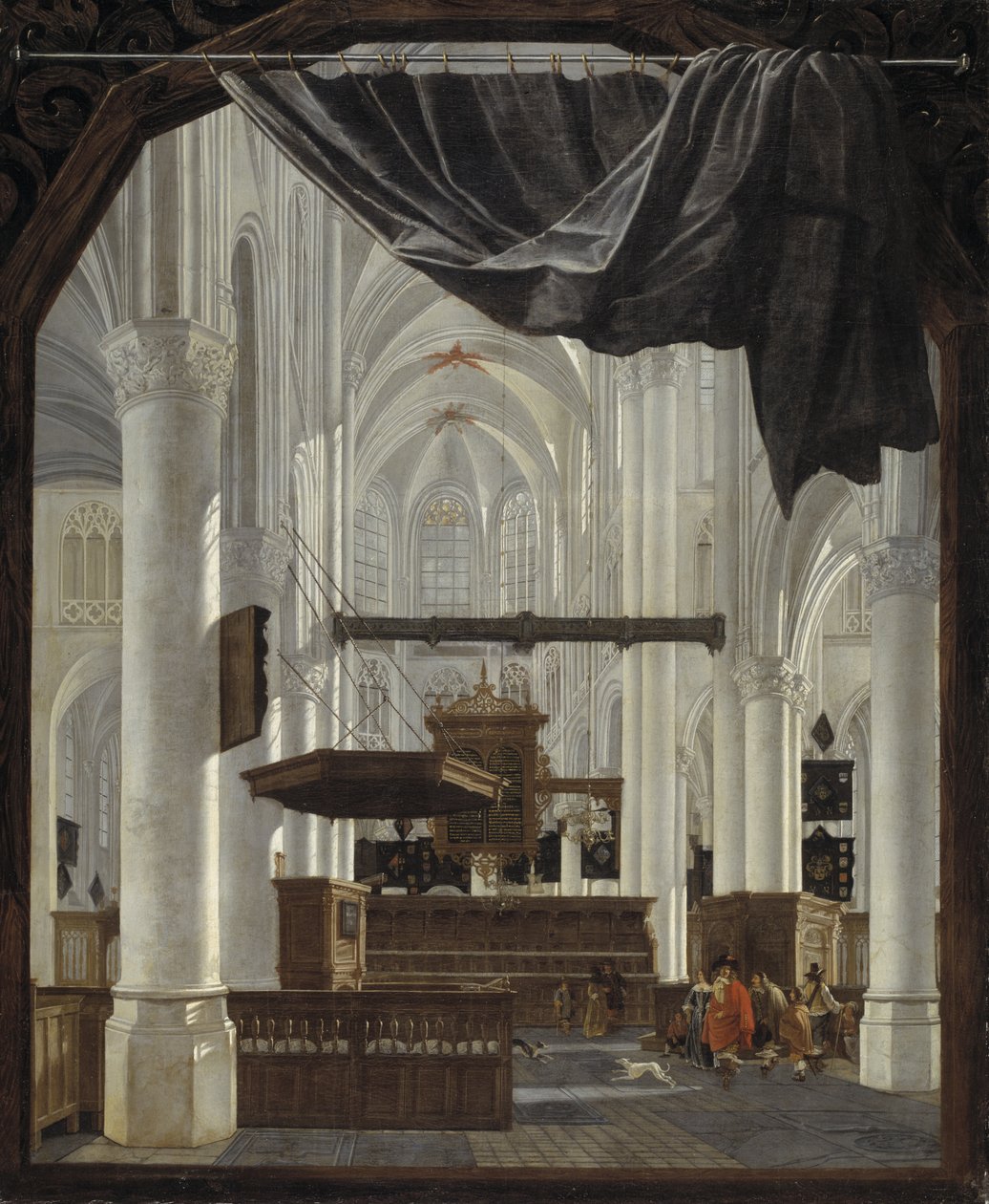 Interiér Sint Gertrudiskerk v Bergenu op Zoom od Gerard Houckgeest