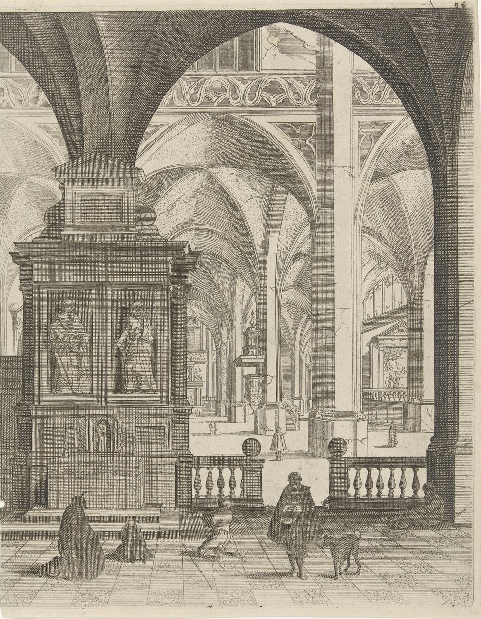 Kerkinterieur od Gerard Houckgeest