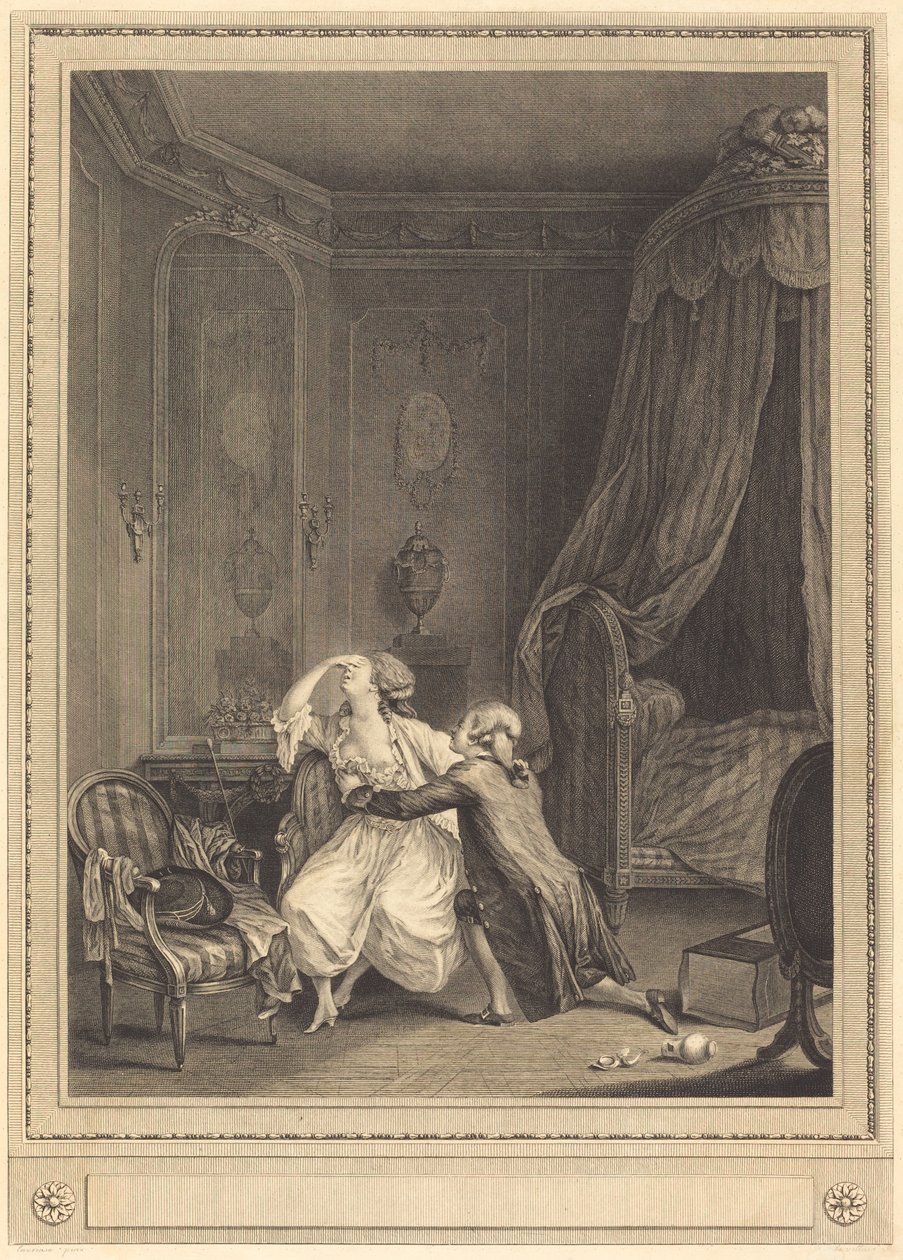 Pozdní pokání od Gerard Rene Le Vilain after Nicolas Lavreince