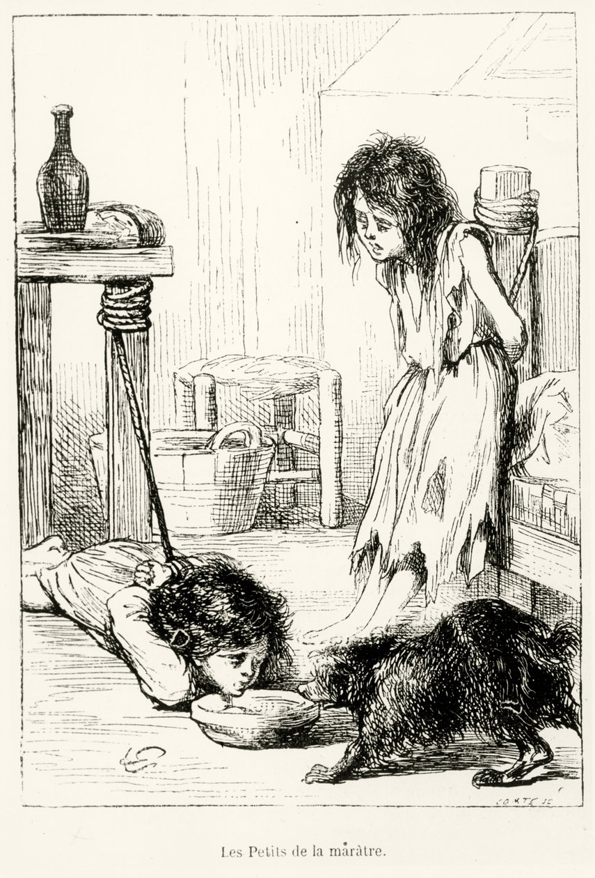 The Pitiful Children, ilustrace z "L"Annee Illustree", 1868 od Gerard Seguin