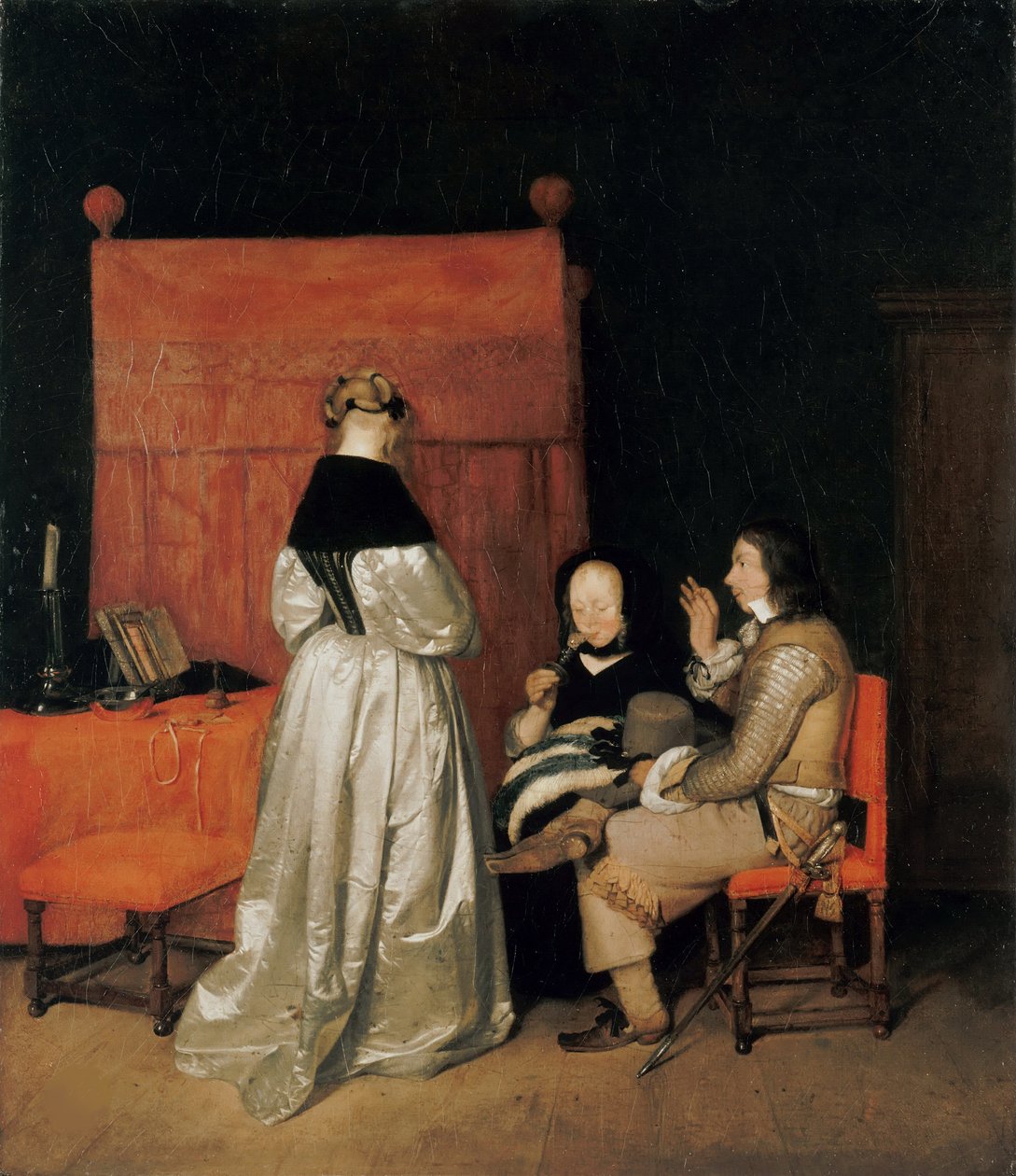 Galantní rozhovor Otcovské napomenutí, asi 1654. od Gerard Ter Borch the Younger