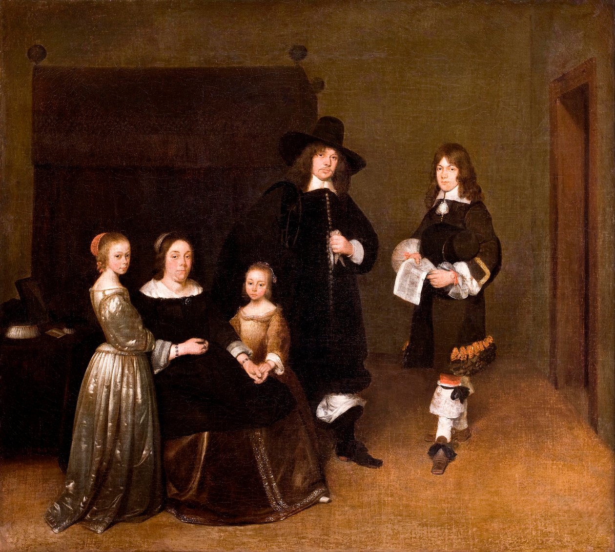 "" Portrét rodiny "" (Portrét rodiny) Malba Gerarda Ter Borcha (nebo Terburga) mladého muže (1617-1681) - 1656 - Olej na plátně Rozměr 78x86,5 cm Hallwylska Museet, Stockholm od Gerard ter Borch