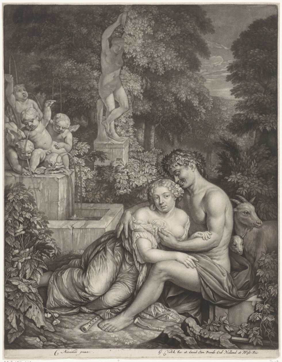 Vertumnus en Pomona od Gerard Valck