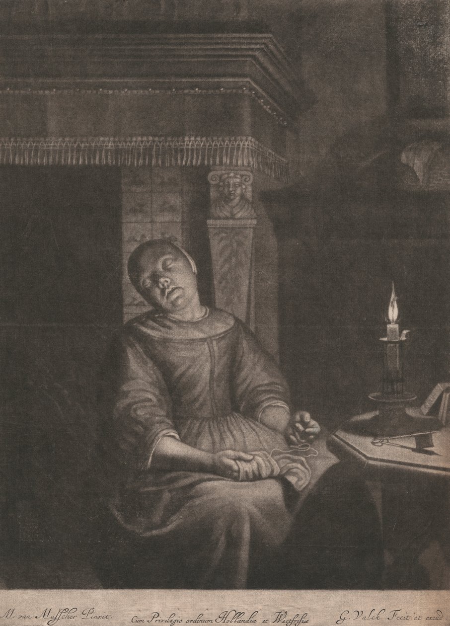 Sedící spící švadlena od Gerard Valk