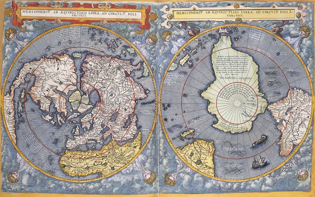 Severní a jižní pól, 1593 od Gerard de Jode