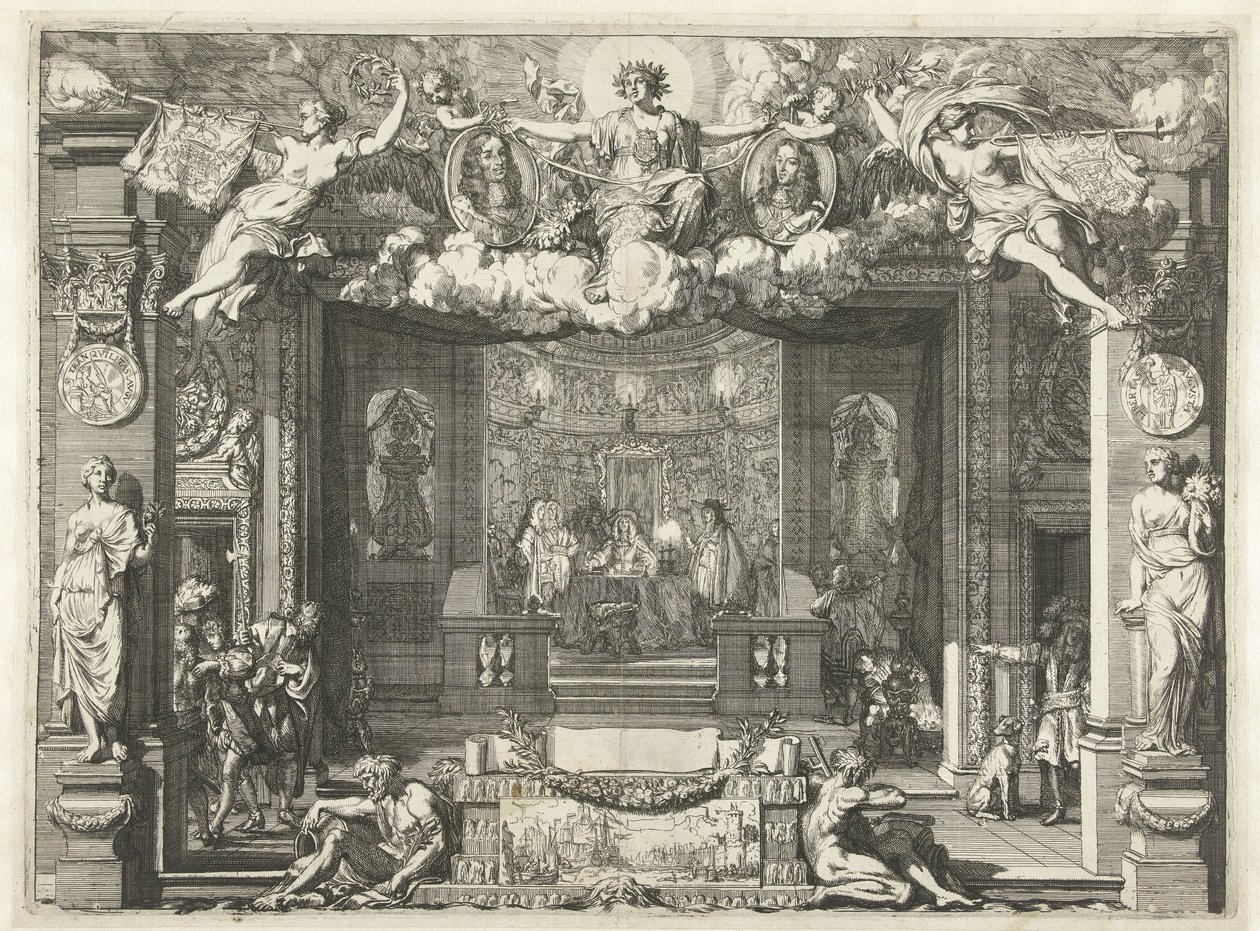 Alegorie Westminsterské smlouvy Alegorie míru mezi Anglií a Spojeným Nizozemskem, 1674 od Gerard de Lairesse