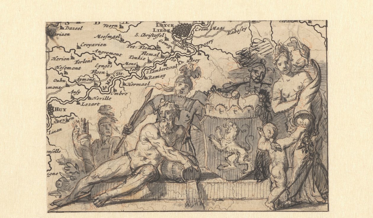 Návrh na vinětu s erbem Brabantska od Gerard de Lairesse
