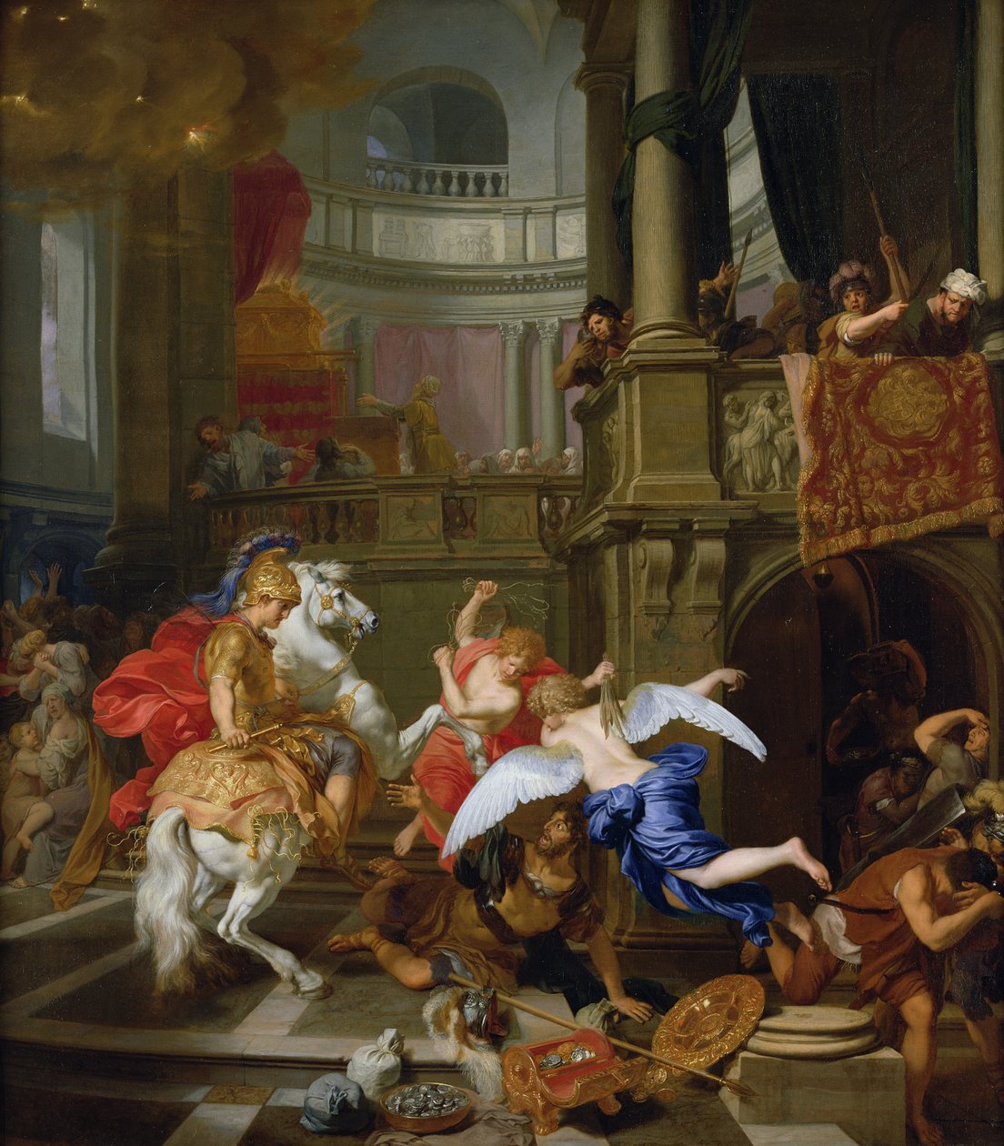 Vyhnání Heliodora z chrámu, 1674 od Gerard de Lairesse