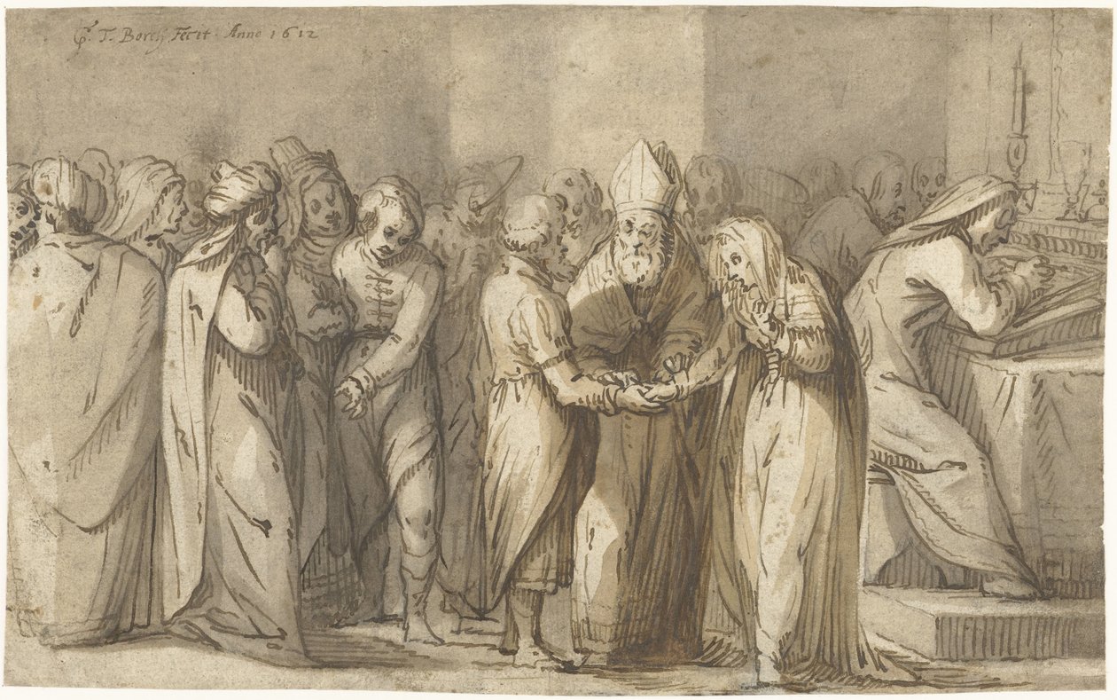 Svatební požehnání Panny Marie od Gerard ter Borch