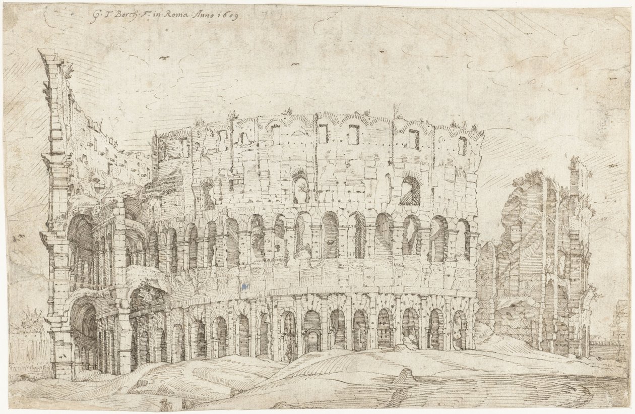 Exteriér ruin Kolosea, Řím od Gerard ter Borch