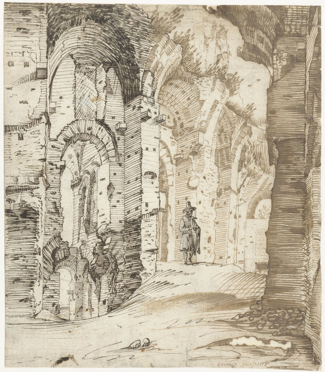 Ruiny spodní stavby paláce Septimius Severus, Řím od Gerard ter Borch