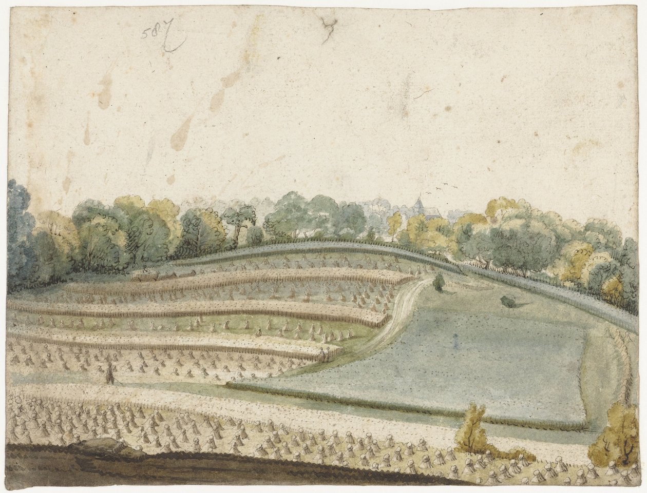 Panorama zvlněného pšeničného pole při pohledu shora od Gerard ter Borch (I)