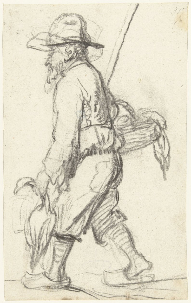 Lovec s košíkem kachen od Gerard ter Borch (II) (possibly)