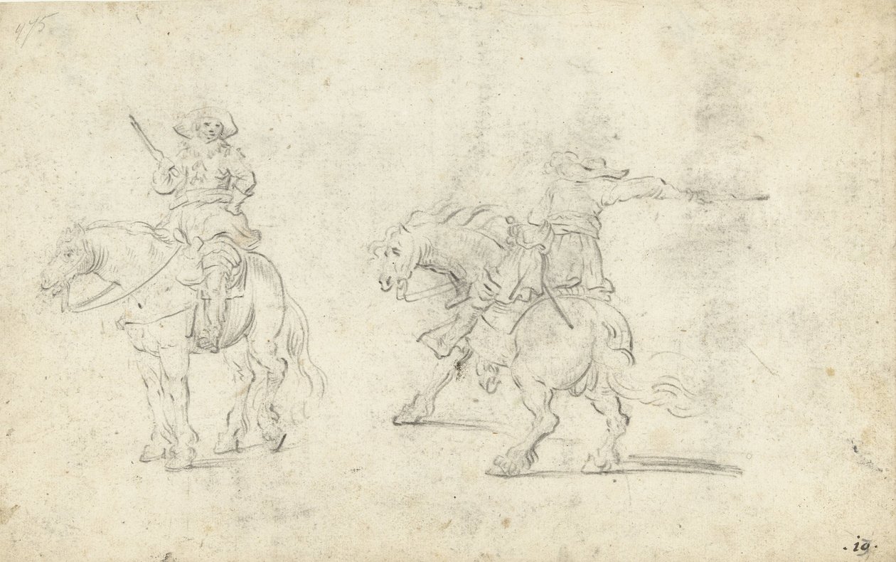 Dva vojáci na koních od Gerard ter Borch (II) (possibly)