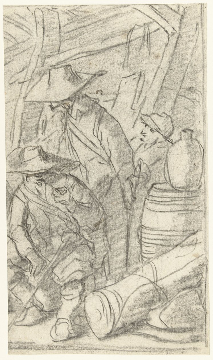 Tři muži v armádním táboře od Gerard ter Borch (II)
