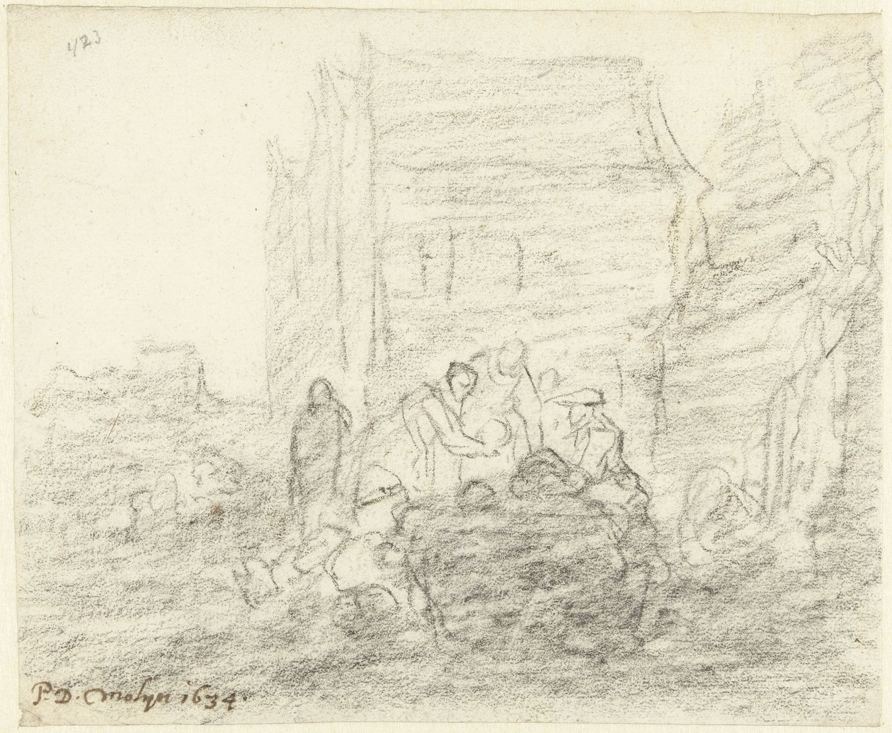 Zeleninový trh v noci od Gerard ter Borch (II)
